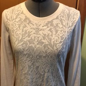 NWOT, LACE, SHEER RUFF HEWN TOP